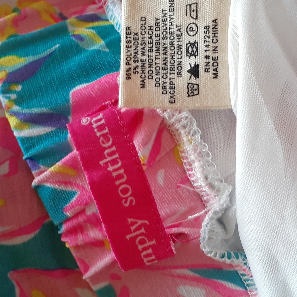 SIMPLY SOUTHERN PINK FLOWERED SHORTS WITH POM POMS - Picture 4 of 4